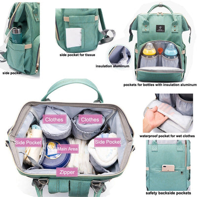 Large Capacity USB Maternity Baby Diaper Bag