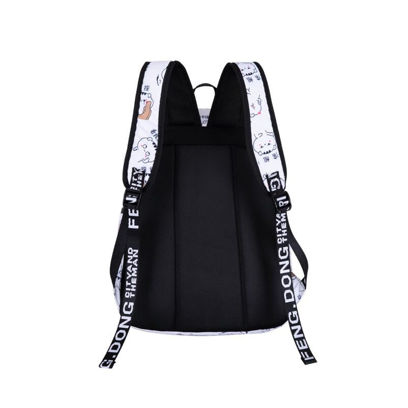 Cute Butterfly Printed Backpack With USB Charging Port
