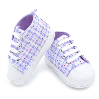 Stylish Comfortable Cotton Baby Lace-Up Sneakers